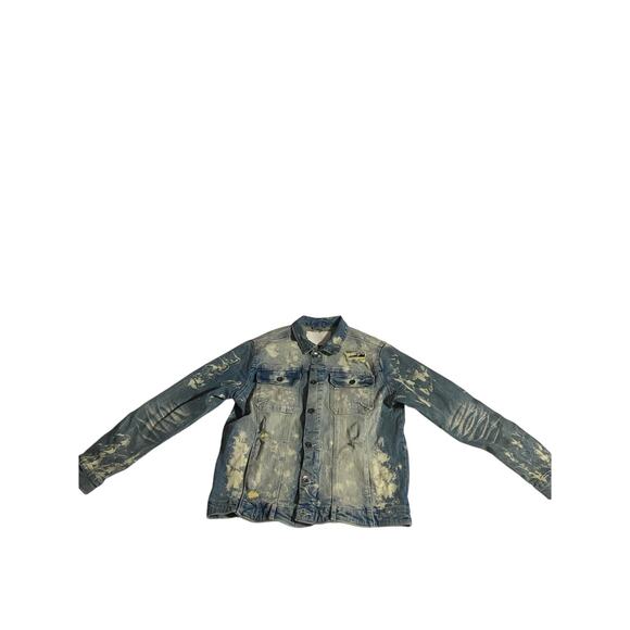 NWOT Mens Woolf Distressed Denim Jacket - Size L - Picture 3 of 8